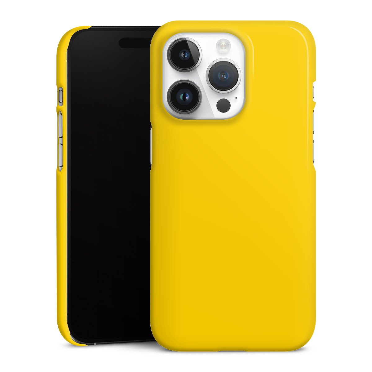 iPhone 14 Pro Handy Premium Case Smartphone Handyhülle Schutzhülle glänzend Yellow Unicoloured Colour Premium Case