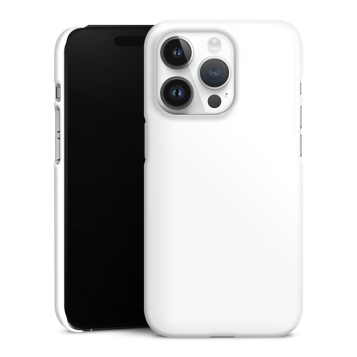 iPhone 14 Pro Handy Premium Case Smartphone Handyhülle Schutzhülle glänzend Unicoloured Colour White Premium Case