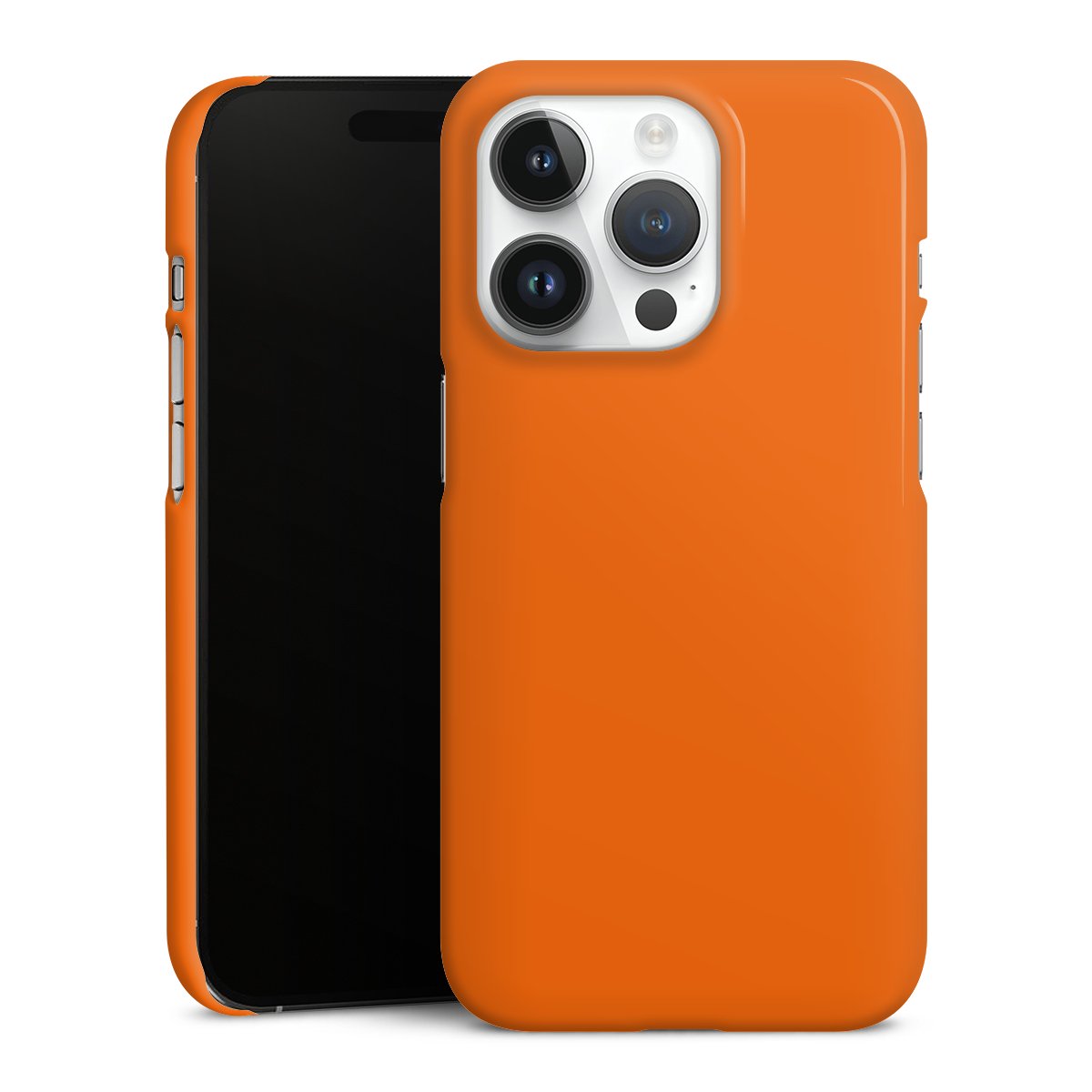 iPhone 14 Pro Handy Premium Case Smartphone Handyhülle Schutzhülle glänzend Orange Colour Unicoloured Premium Case