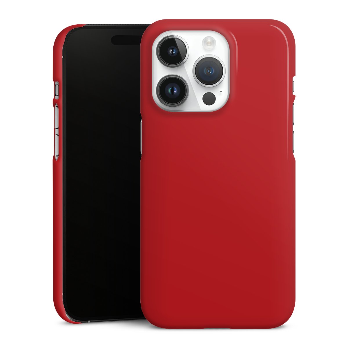 iPhone 14 Pro Handy Premium Case Smartphone Handyhülle Schutzhülle glänzend Colour Unicoloured Red Premium Case