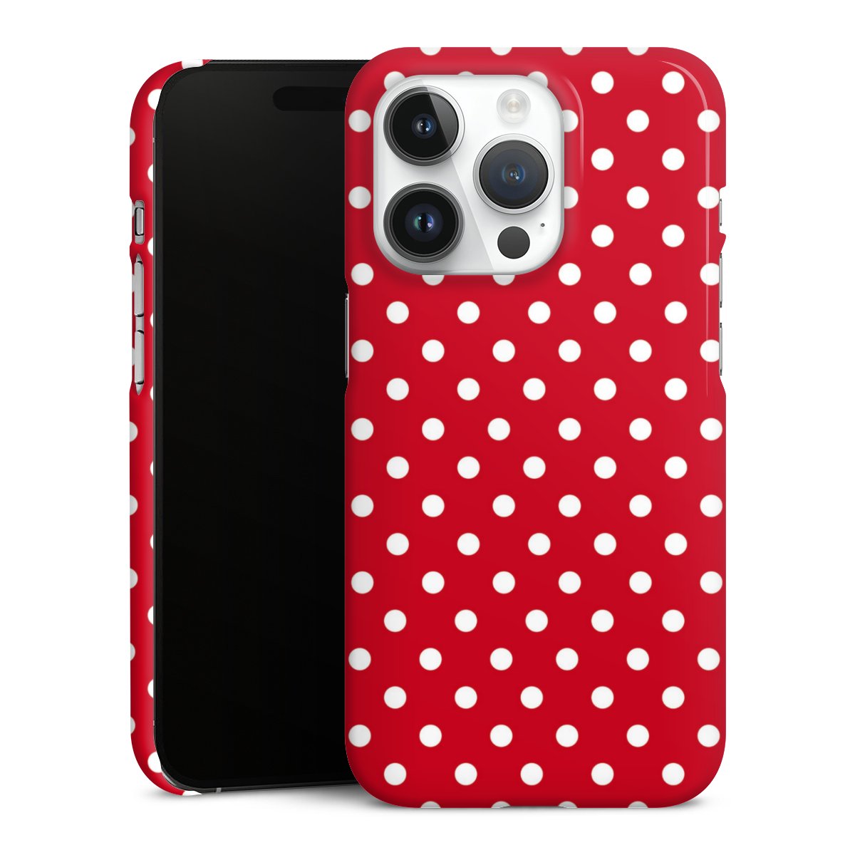 iPhone 14 Pro Handy Premium Case Smartphone Handyhülle Schutzhülle glänzend Points Polka Dots Retro Premium Case