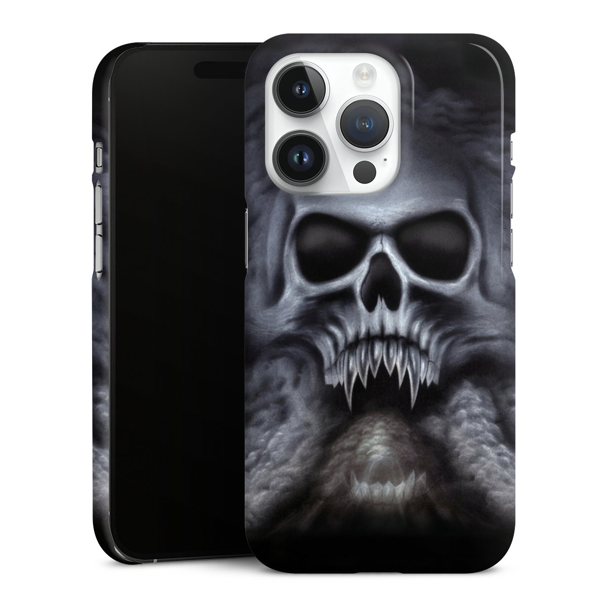 iPhone 14 Pro Handy Premium Case Smartphone Handyhülle Schutzhülle glänzend Totenkopf Skull Premium Case