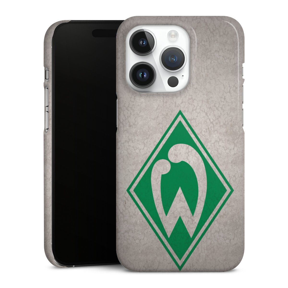 iPhone 14 Pro Handy Premium Case Smartphone Handyhülle Schutzhülle glänzend Sv Werder Bremen Concrete Official Licensed Product Premium Case