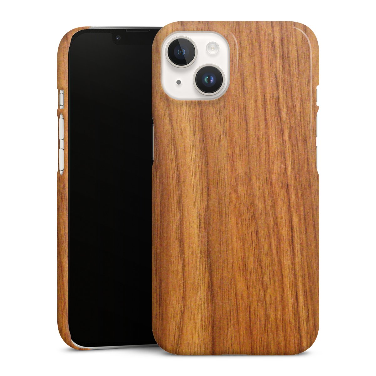 iPhone 14 Handy Premium Case Smartphone Handyhülle Schutzhülle glänzend Wood Larch Wooden Look Premium Case