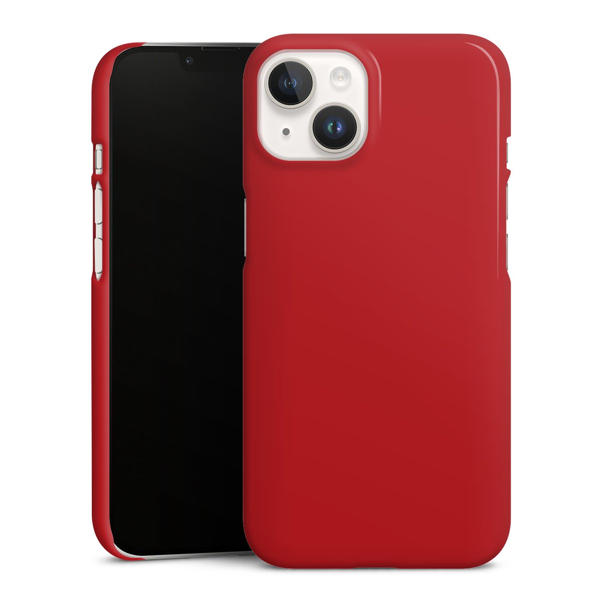 iPhone 14 Handy Premium Case Smartphone Handyhülle Schutzhülle glänzend Colour Unicoloured Red Premium Case