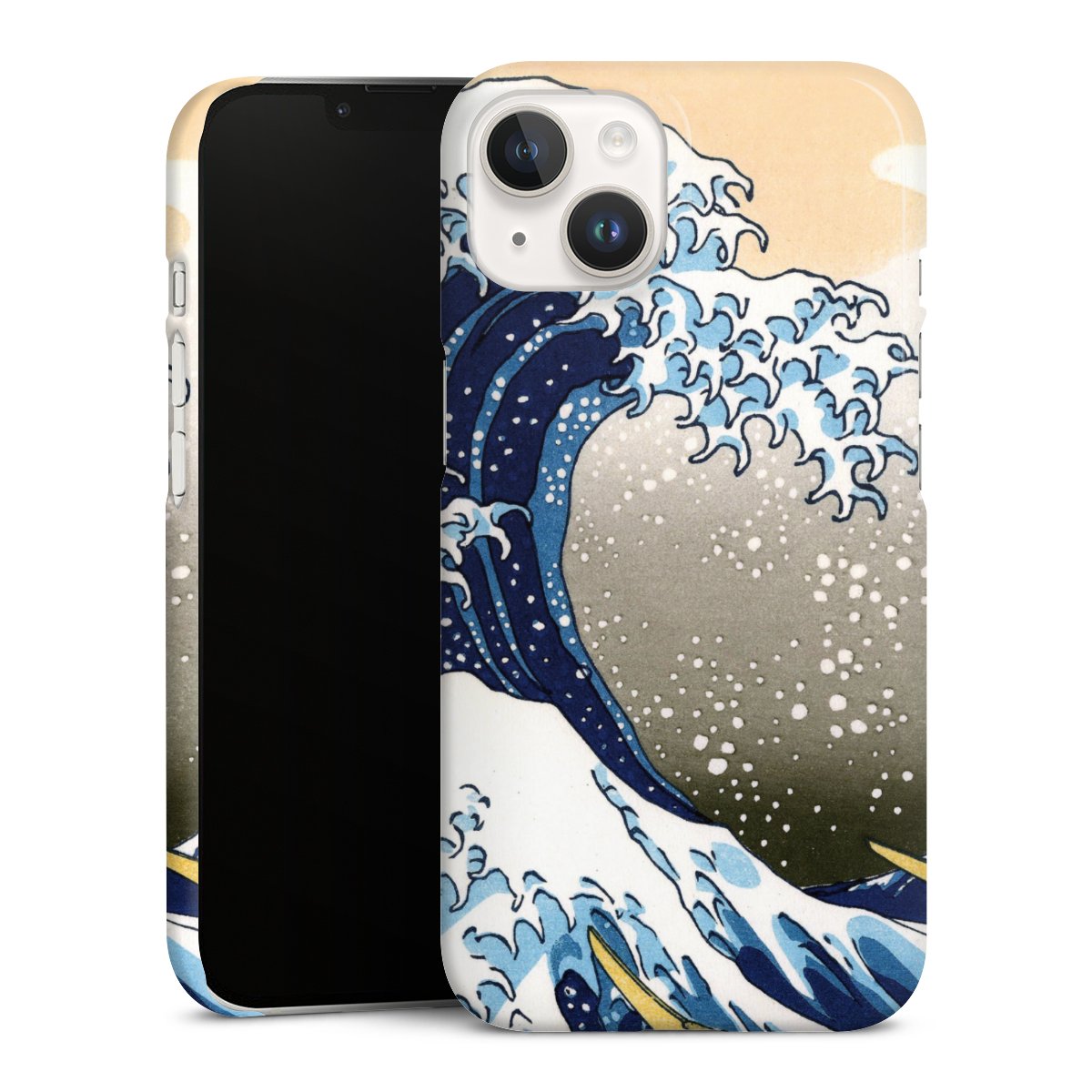 iPhone 14 Handy Premium Case Smartphone Handyhülle Schutzhülle glänzend Kunst Katsushika Hokusai Die Große Welle Vor Kanagawa Premium Case