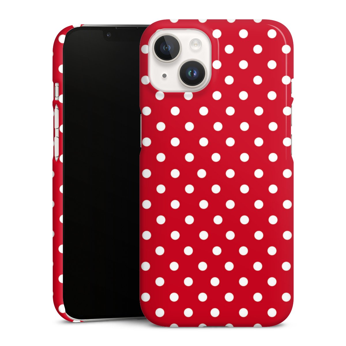 iPhone 14 Handy Premium Case Smartphone Handyhülle Schutzhülle glänzend Points Polka Dots Retro Premium Case