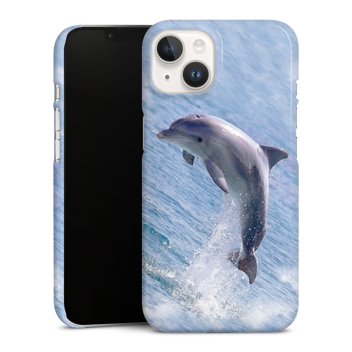 iPhone 14 Handy Premium Case Smartphone Handyhülle Schutzhülle glänzend Dolphin Ocean Wale Premium Case