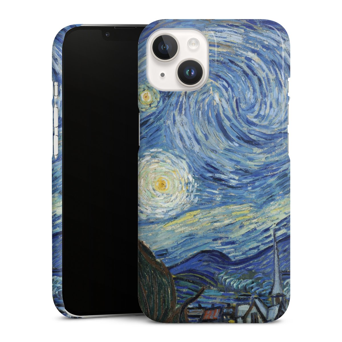 iPhone 14 Handy Premium Case Smartphone Handyhülle Schutzhülle glänzend The Starry Night Kunst Vincent Van Gogh Premium Case