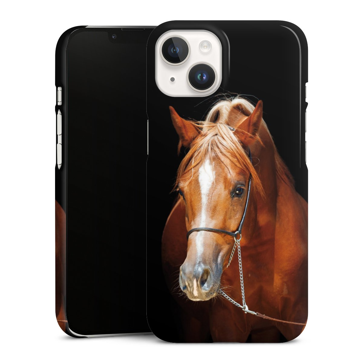 iPhone 14 Handy Premium Case Smartphone Handyhülle Schutzhülle glänzend Mare Horse Hobby Premium Case