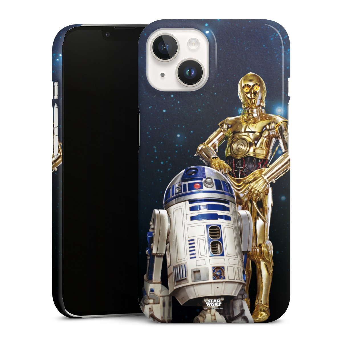 iPhone 14 Handy Premium Case Smartphone Handyhülle Schutzhülle glänzend Weltall Star Wars R2d2 Premium Case