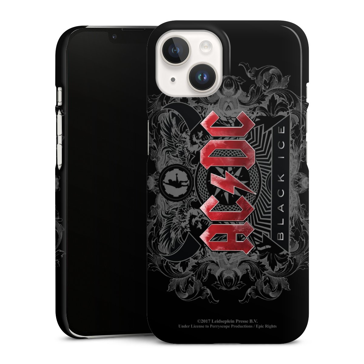 iPhone 14 Handy Premium Case Smartphone Handyhülle Schutzhülle glänzend Merchandise Black Ice Acdc Premium Case