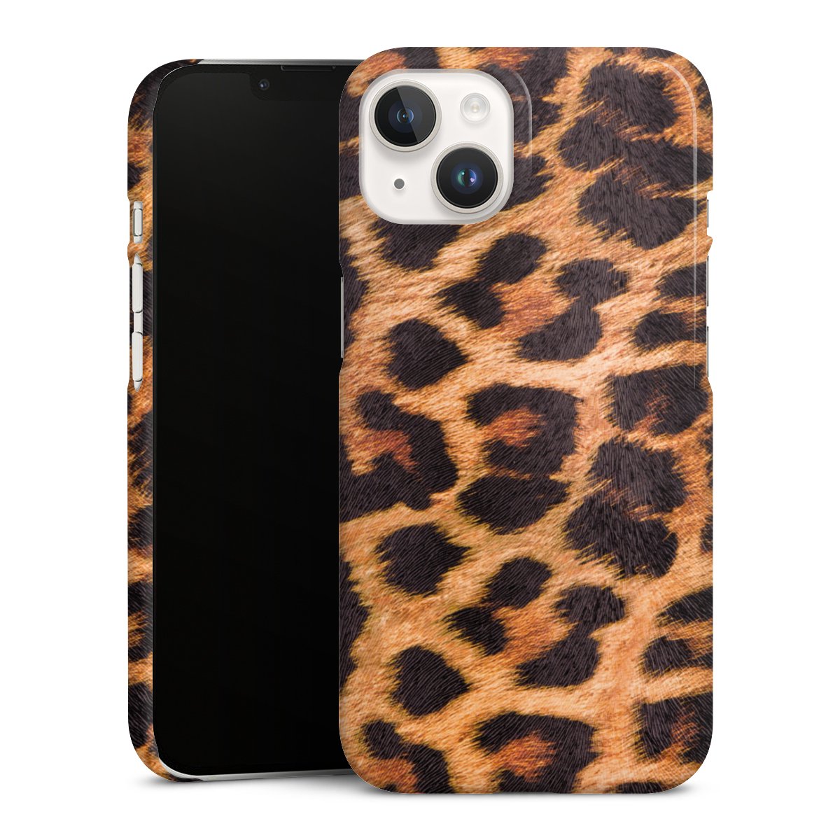 iPhone 14 Handy Premium Case Smartphone Handyhülle Schutzhülle glänzend Animal Print Leopard Fur Premium Case