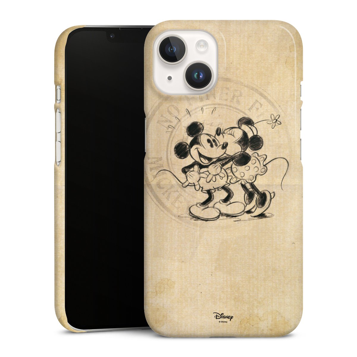 iPhone 14 Handy Premium Case Smartphone Handyhülle Schutzhülle glänzend Mickey Mouse Vintage Minnie Mouse Premium Case