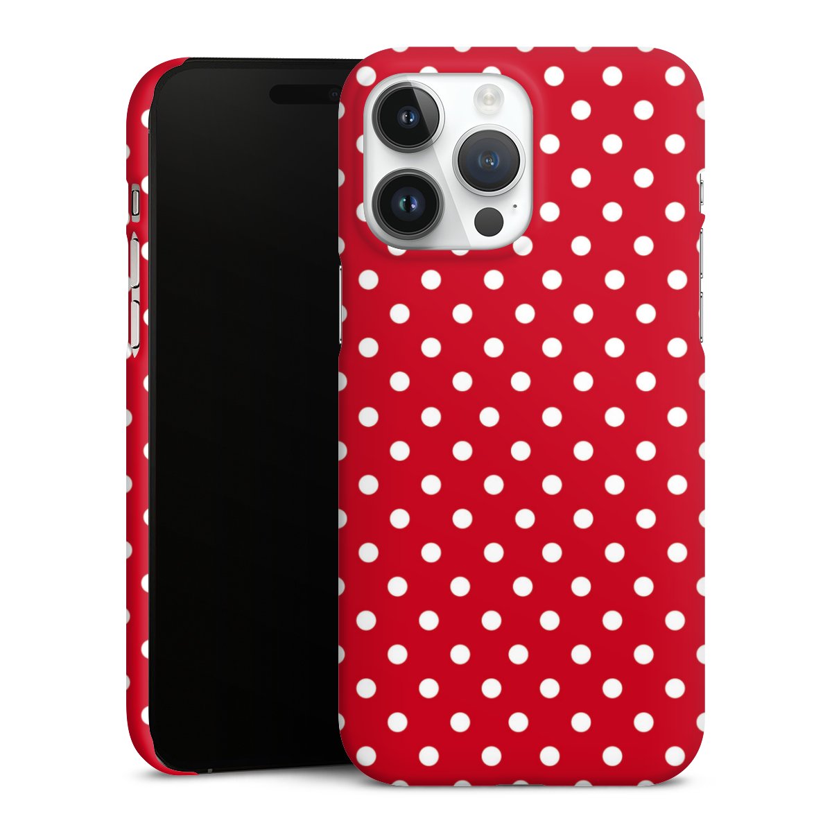 iPhone 14 Pro Max Handy Premium Case Smartphone Handyhülle Schutzhülle matt Points Polka Dots Retro Premium Case