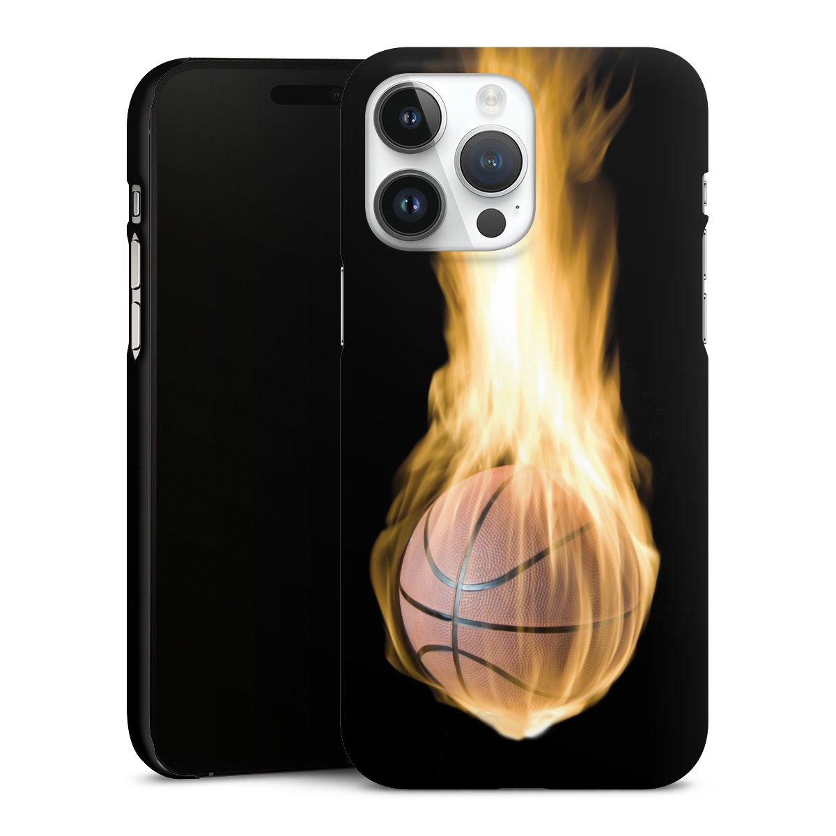 iPhone 14 Pro Max Handy Premium Case Smartphone Handyhülle Schutzhülle matt Basketball Sports Fire Premium Case