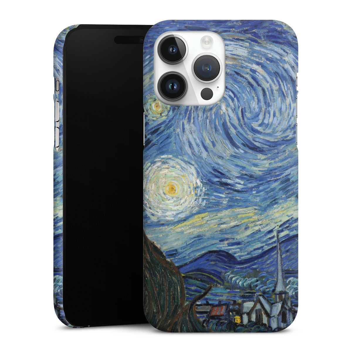 iPhone 14 Pro Max Handy Premium Case Smartphone Handyhülle Schutzhülle matt The Starry Night Kunst Vincent Van Gogh Premium Case