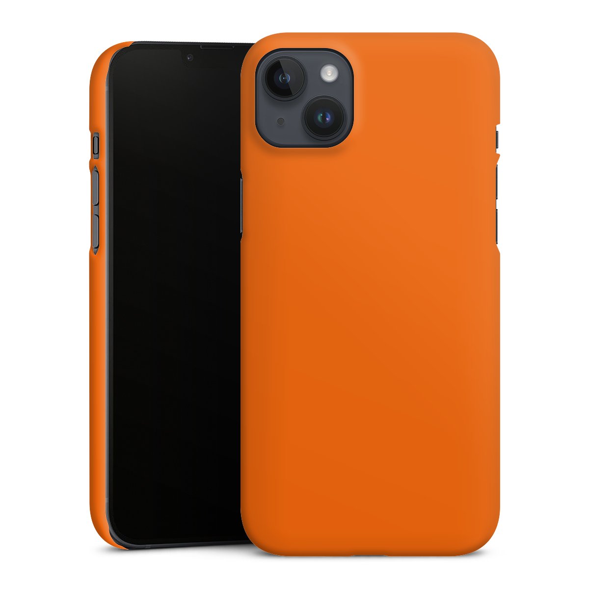 iPhone 14 Plus Handy Premium Case Smartphone Handyhülle Schutzhülle matt Orange Colour Unicoloured Premium Case