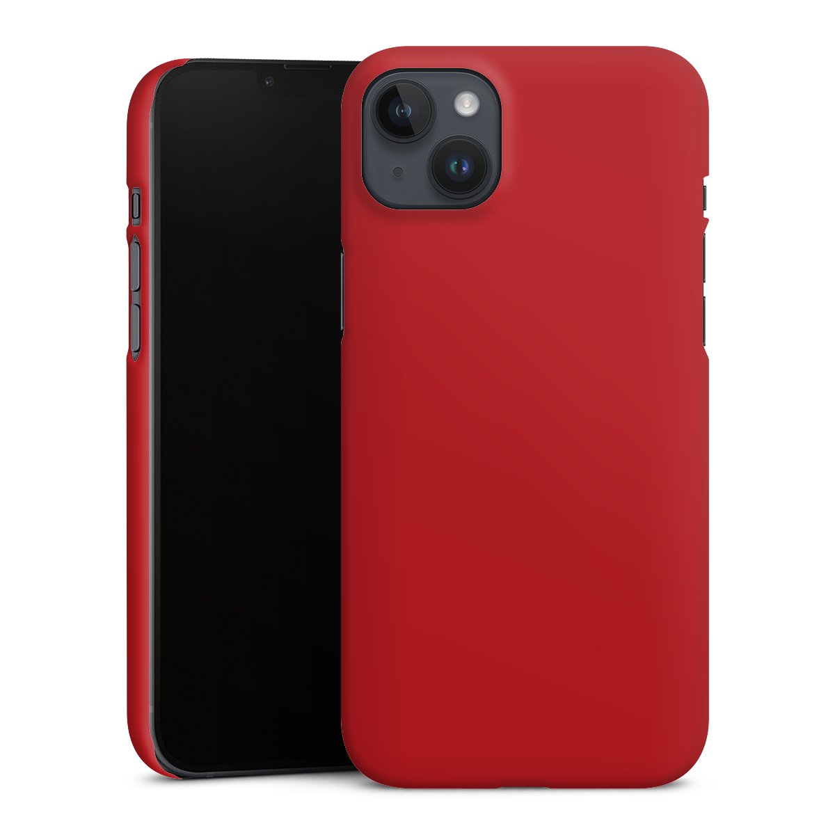 iPhone 14 Plus Handy Premium Case Smartphone Handyhülle Schutzhülle matt Colour Unicoloured Red Premium Case