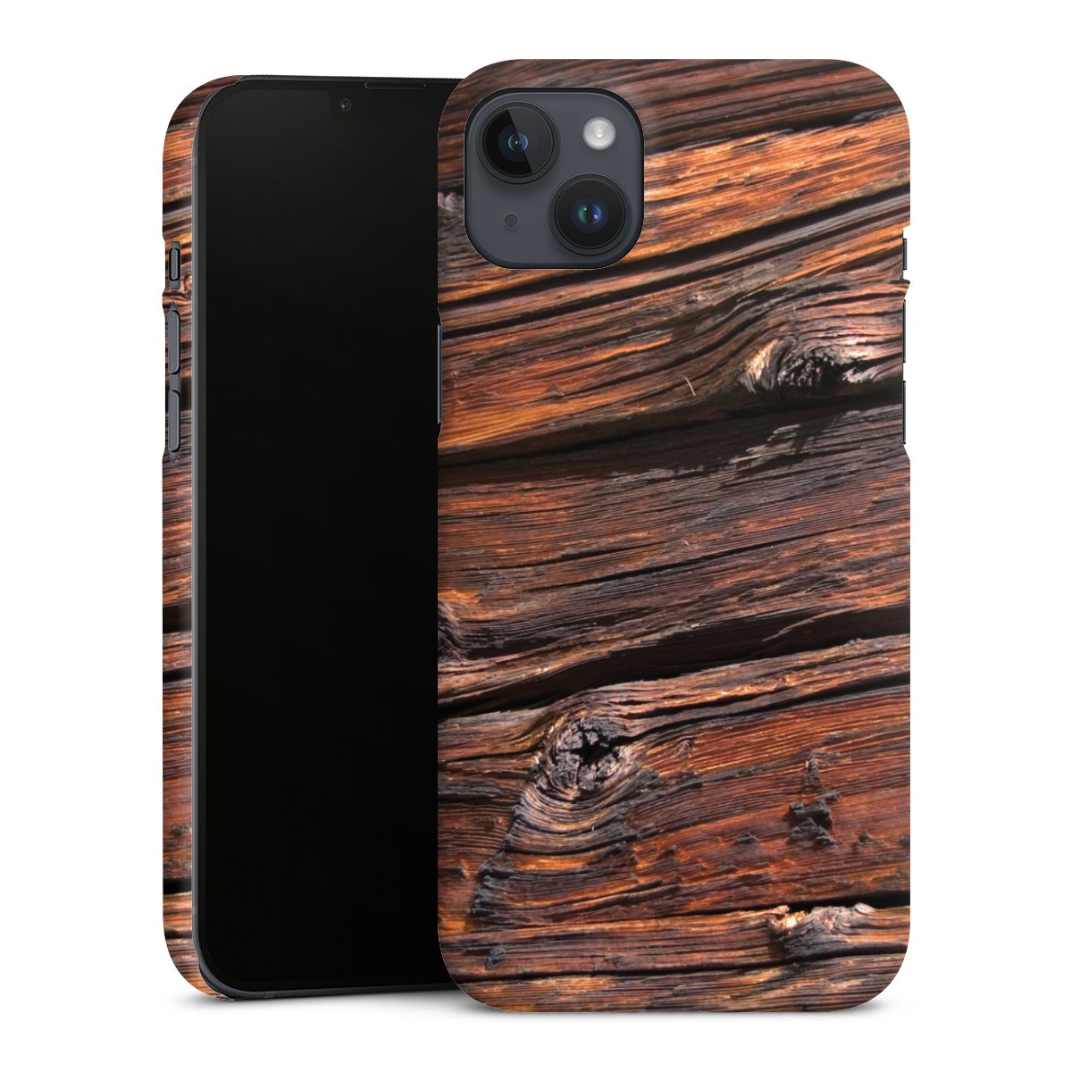 iPhone 14 Plus Handy Premium Case Smartphone Handyhülle Schutzhülle matt Beams Wooden Look Wood Premium Case