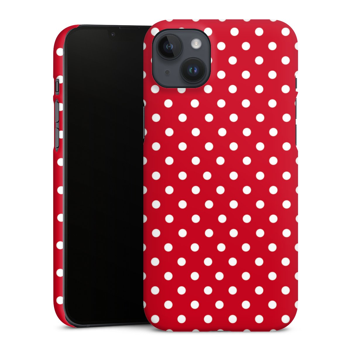 iPhone 14 Plus Handy Premium Case Smartphone Handyhülle Schutzhülle matt Points Polka Dots Retro Premium Case