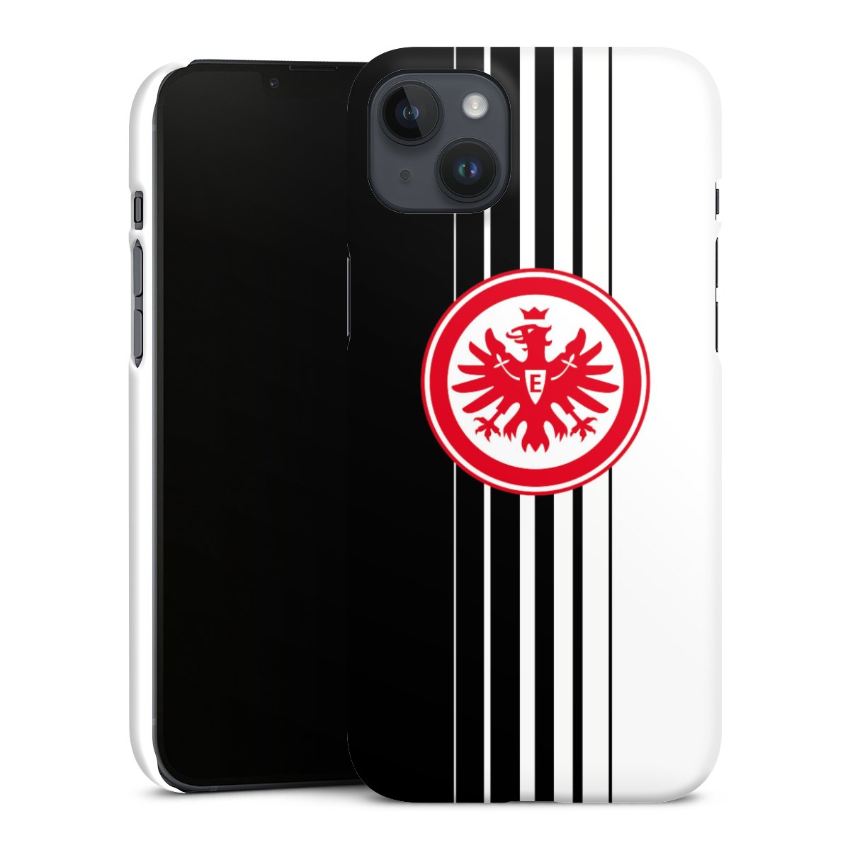 iPhone 14 Plus Handy Premium Case Smartphone Handyhülle Schutzhülle matt Stripes Eintracht Frankfurt Official Licensed Product Premium Case