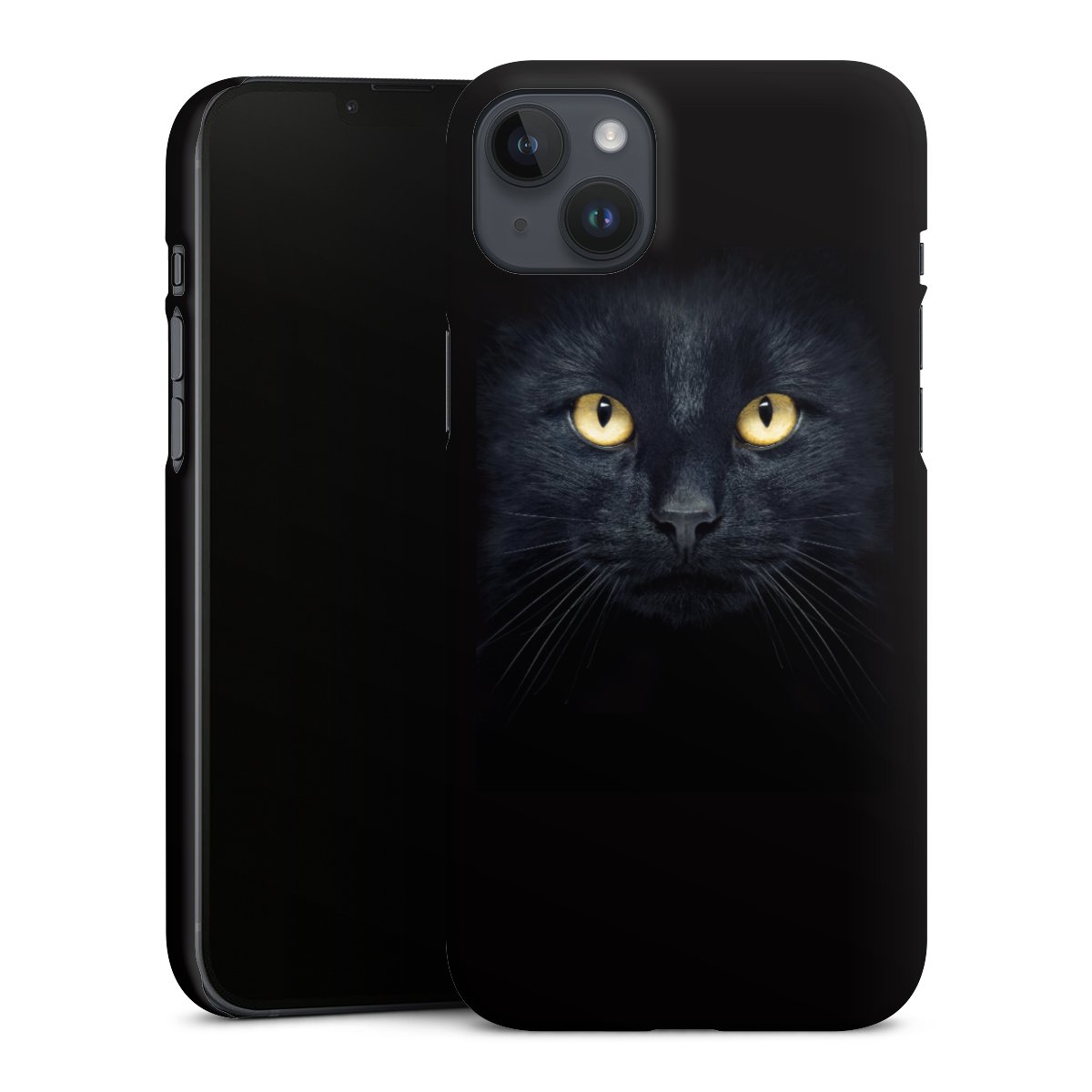 iPhone 14 Plus Handy Premium Case Smartphone Handyhülle Schutzhülle matt Eye Cat Black Premium Case