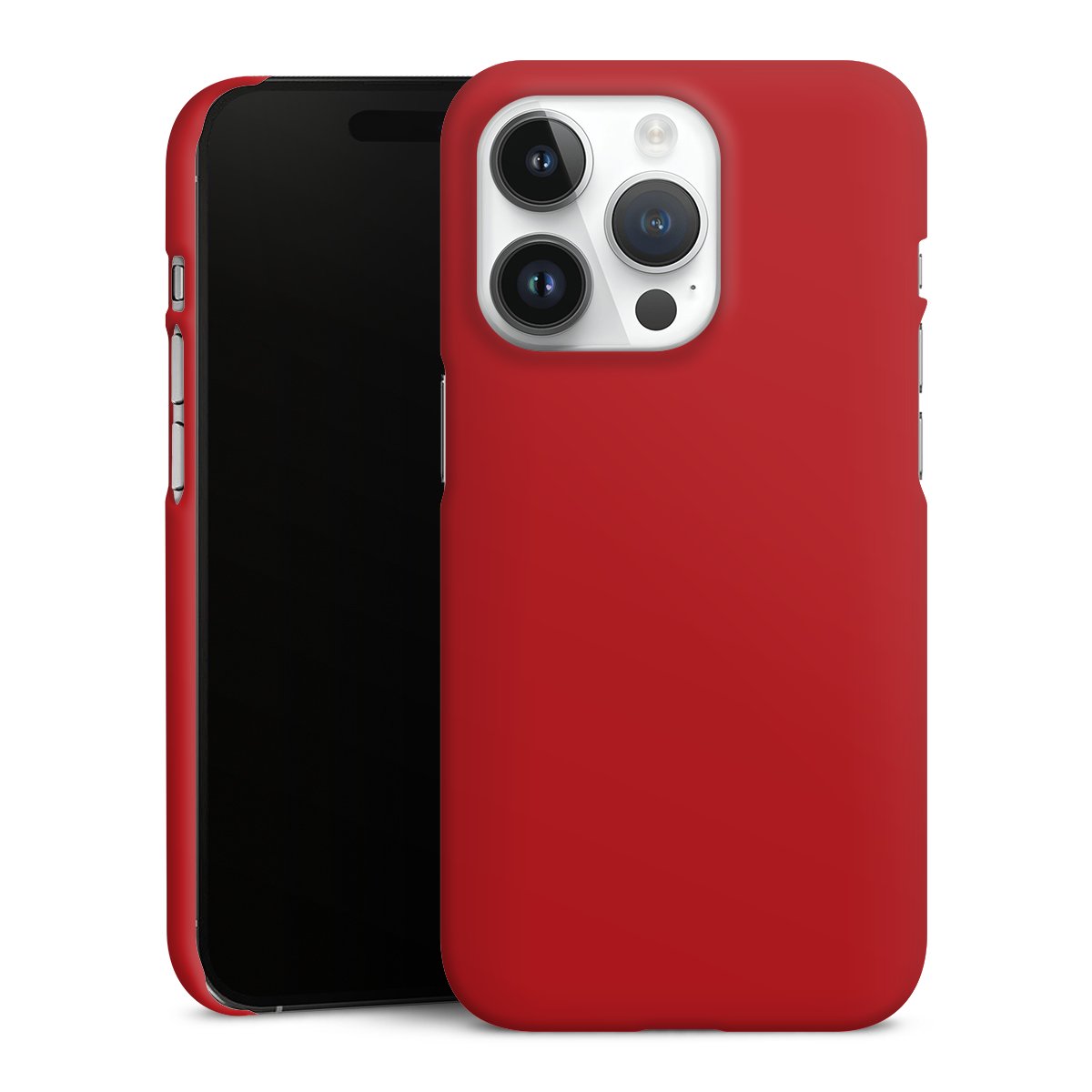 iPhone 14 Pro Handy Premium Case Smartphone Handyhülle Schutzhülle matt Colour Unicoloured Red Premium Case