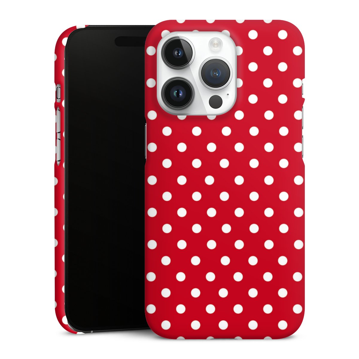 iPhone 14 Pro Handy Premium Case Smartphone Handyhülle Schutzhülle matt Points Polka Dots Retro Premium Case