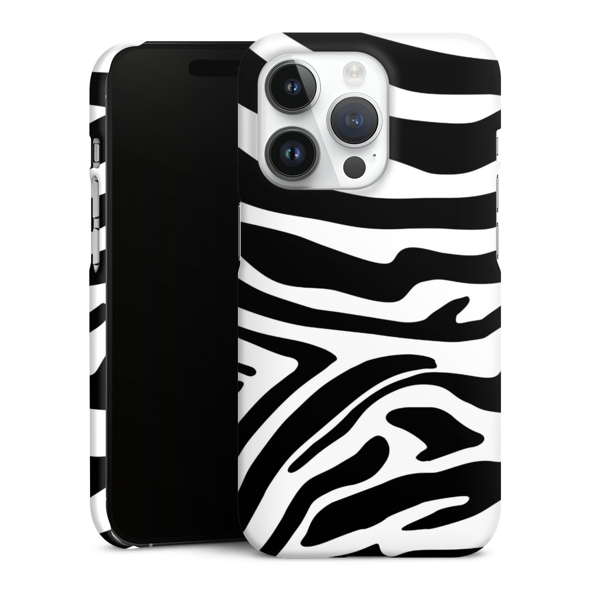 iPhone 14 Pro Handy Premium Case Smartphone Handyhülle Schutzhülle matt Zebra Animal Look Animal Print Premium Case