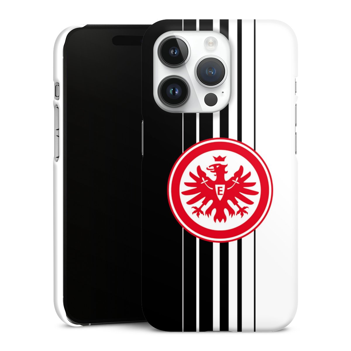 iPhone 14 Pro Handy Premium Case Smartphone Handyhülle Schutzhülle matt Stripes Eintracht Frankfurt Official Licensed Product Premium Case