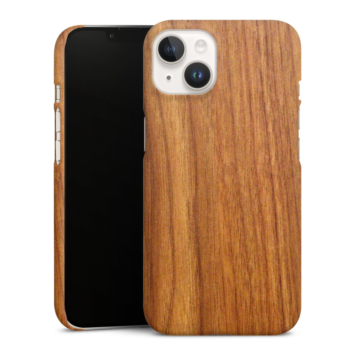 iPhone 14 Handy Premium Case Smartphone Handyhülle Schutzhülle matt Wood Larch Wooden Look Premium Case