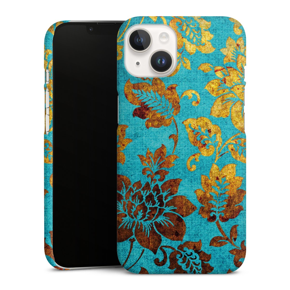 iPhone 14 Handy Premium Case Smartphone Handyhülle Schutzhülle matt Ornament Vintage Flowers Premium Case