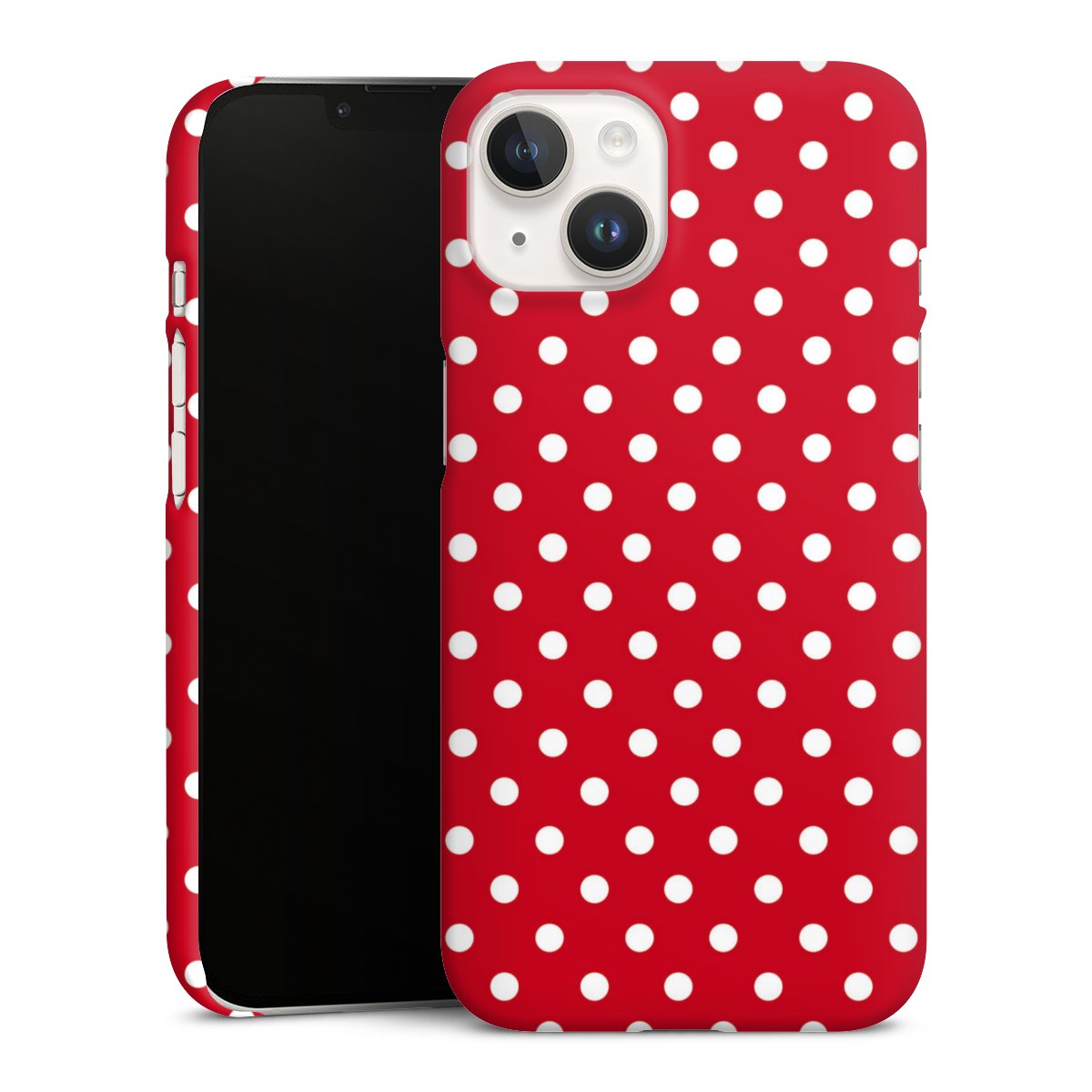 iPhone 14 Handy Premium Case Smartphone Handyhülle Schutzhülle matt Points Polka Dots Retro Premium Case