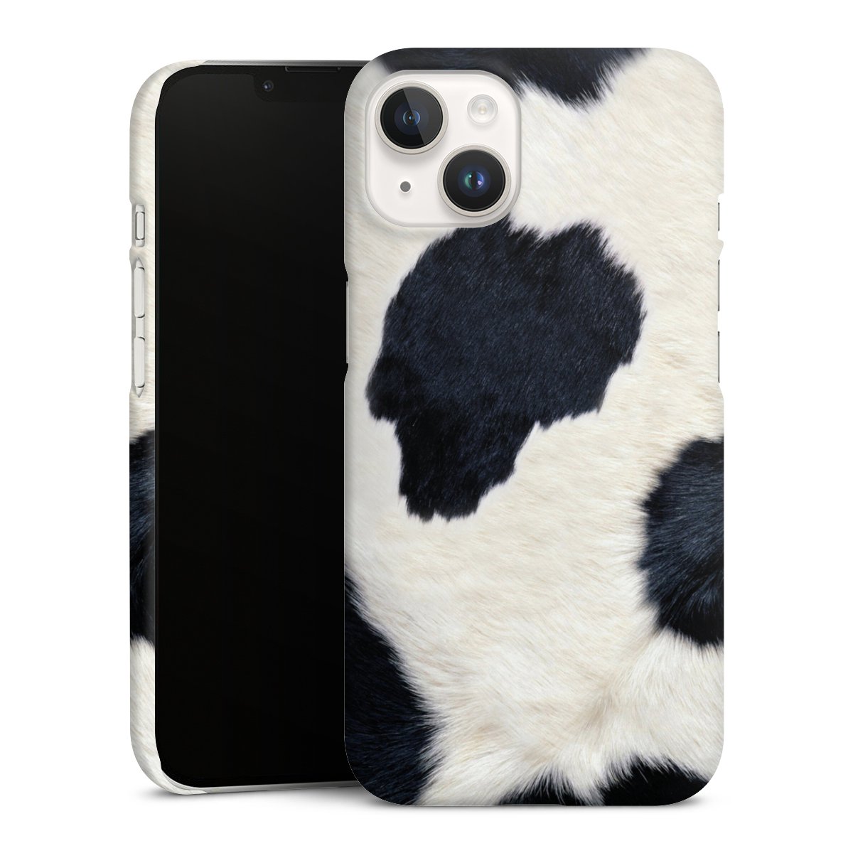 iPhone 14 Handy Premium Case Smartphone Handyhülle Schutzhülle matt Animal Look Animal Print Cow Skin Premium Case