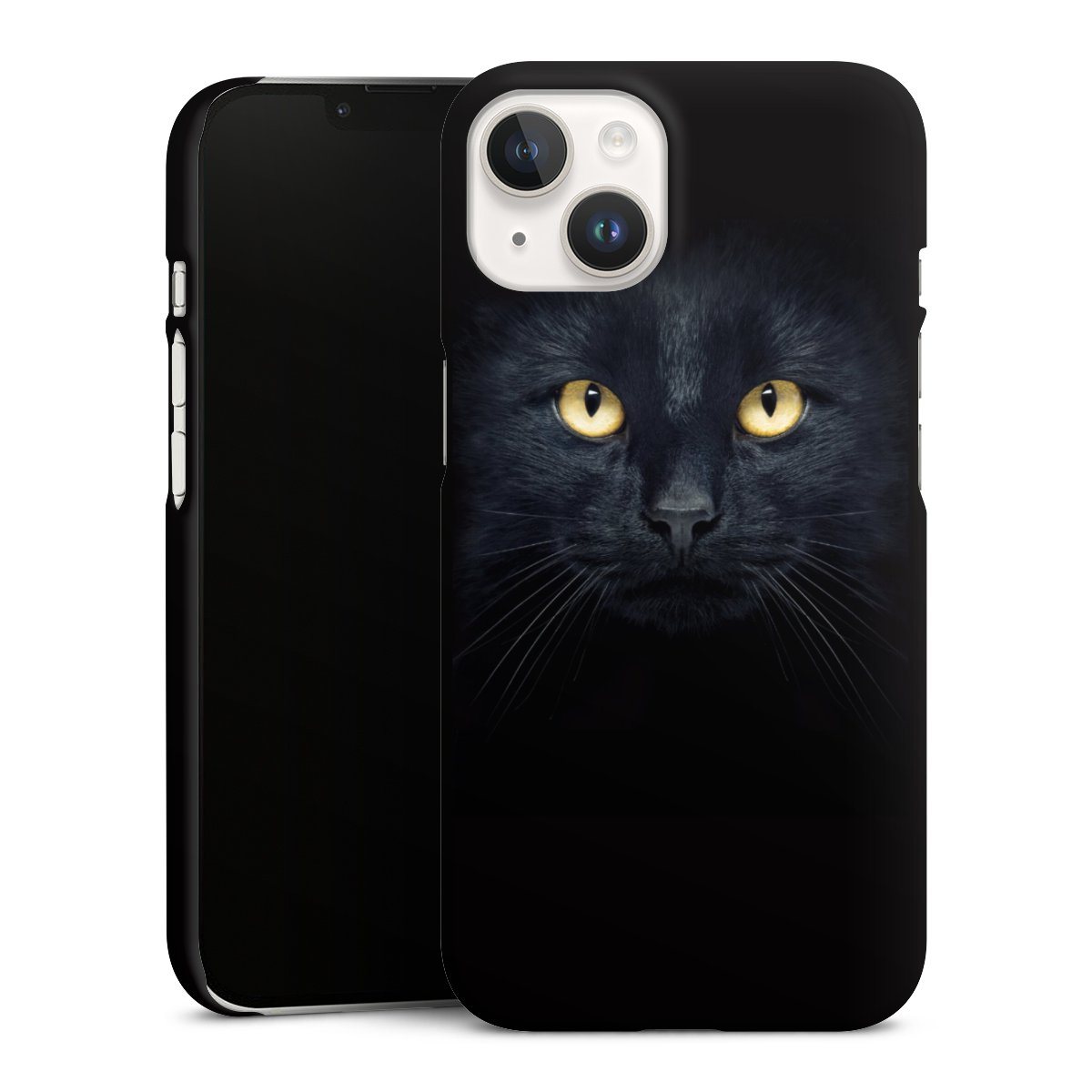 iPhone 14 Handy Premium Case Smartphone Handyhülle Schutzhülle matt Eye Cat Black Premium Case