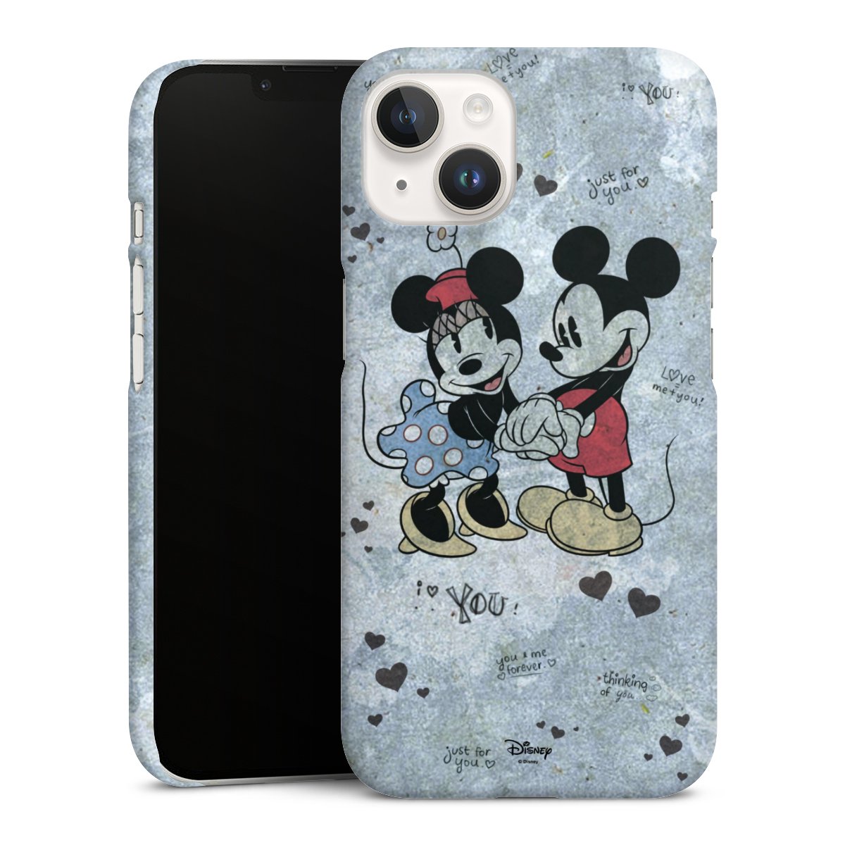 iPhone 14 Handy Premium Case Smartphone Handyhülle Schutzhülle matt Mickey & Minnie Mouse Vintage Disney Premium Case