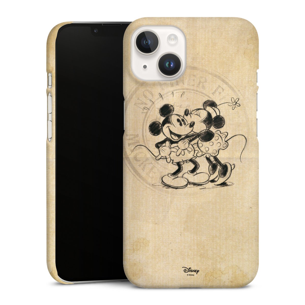 iPhone 14 Handy Premium Case Smartphone Handyhülle Schutzhülle matt Mickey Mouse Vintage Minnie Mouse Premium Case