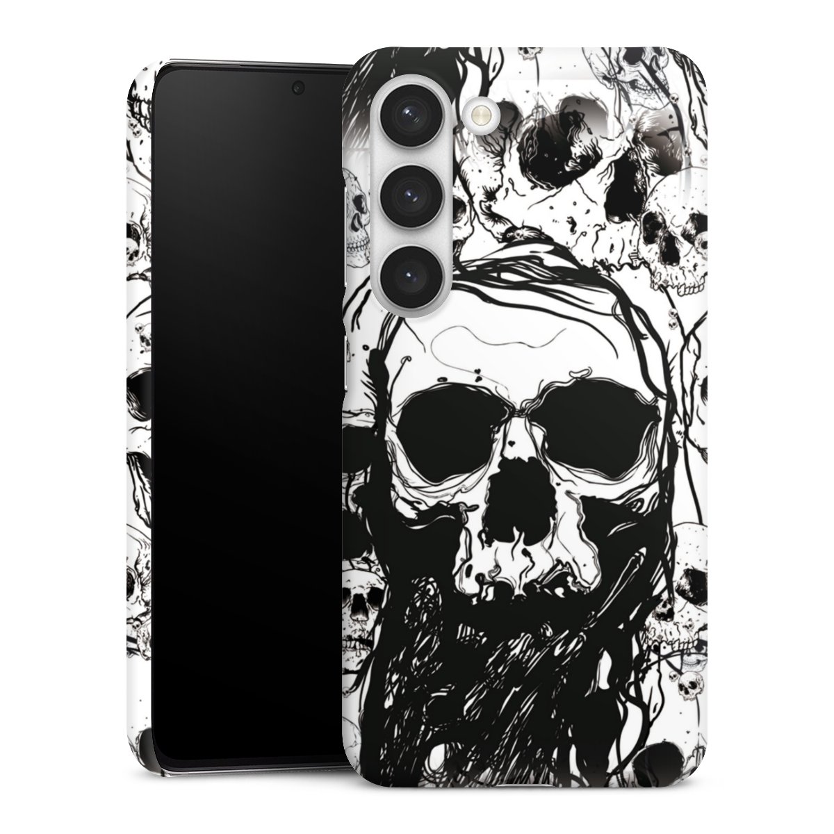 Galaxy S23 Handy Premium Case Smartphone Handyhülle Schutzhülle matt Totenkopf Halloween Premium Case