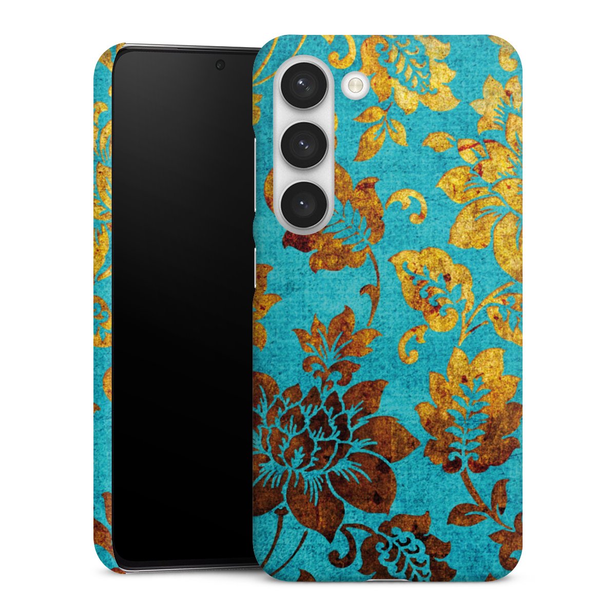 Galaxy S23 Handy Premium Case Smartphone Handyhülle Schutzhülle matt Ornament Vintage Flowers Premium Case