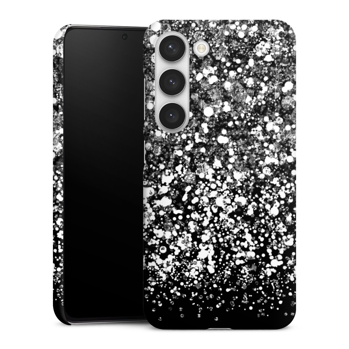 Galaxy S23 Handy Premium Case Smartphone Handyhülle Schutzhülle matt Glitzer Snowflake Muster Premium Case