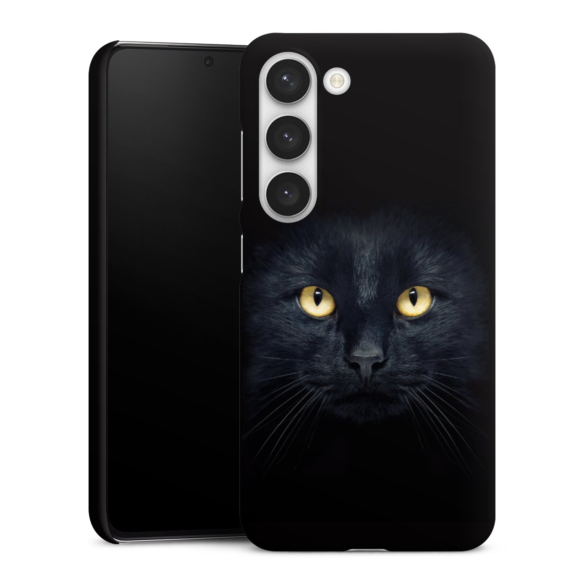 Galaxy S23 Handy Premium Case Smartphone Handyhülle Schutzhülle matt Eye Cat Black Premium Case