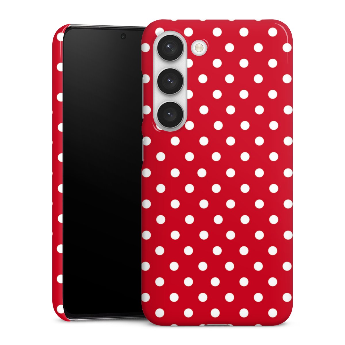 Galaxy S23 Handy Premium Case Smartphone Handyhülle Schutzhülle glänzend Points Polka Dots Retro Premium Case