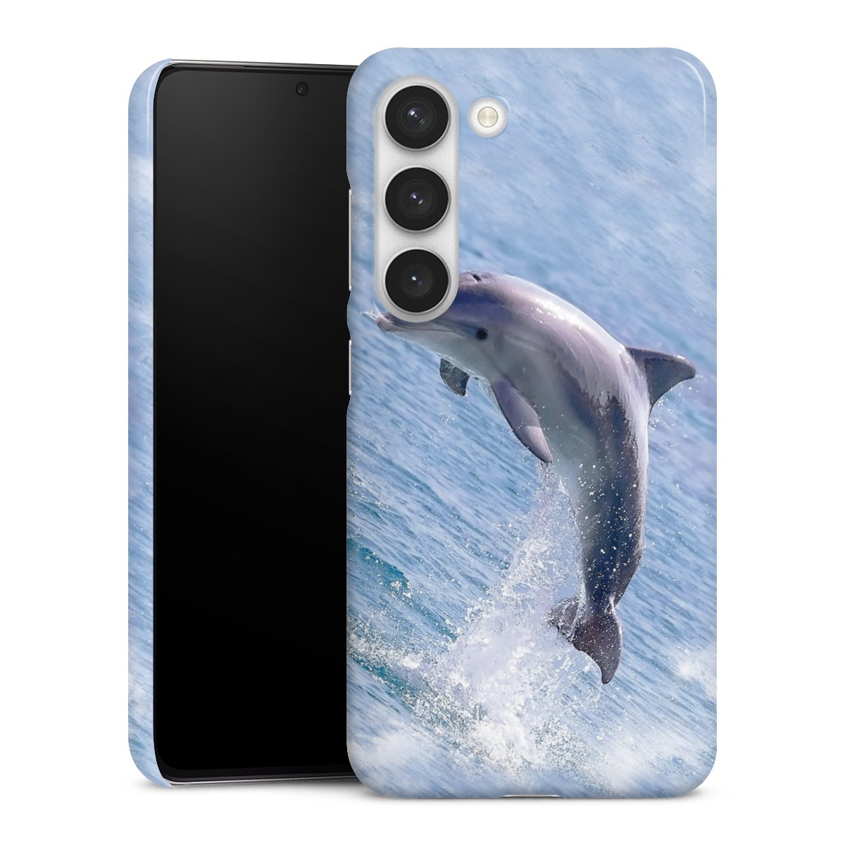 Galaxy S23 Handy Premium Case Smartphone Handyhülle Schutzhülle glänzend Dolphin Ocean Wale Premium Case