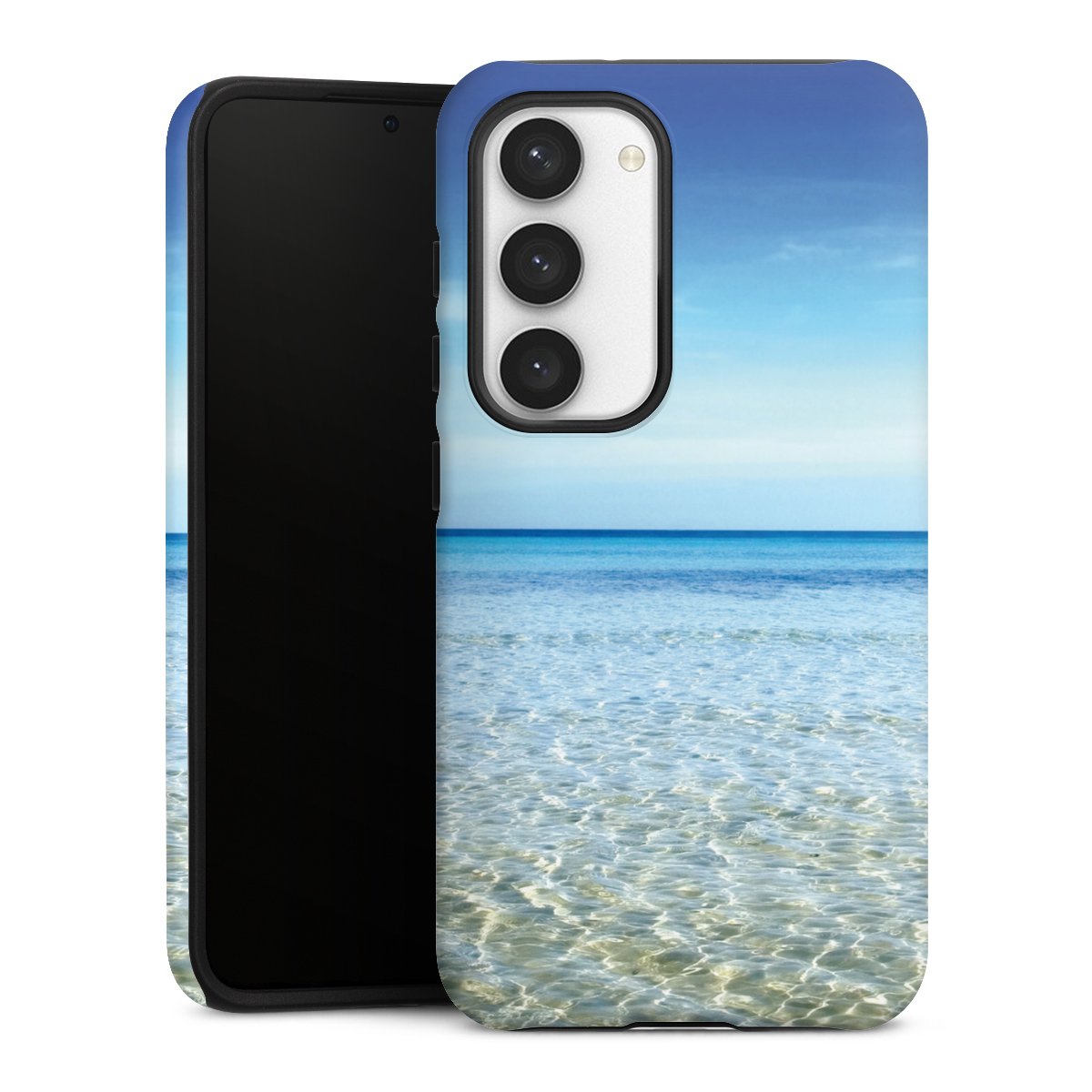 Galaxy S23 Handy Panzer Handyhülle robuste Outdoor Hülle Schutzhülle matt Urlaub Sky Ocean Tough Case