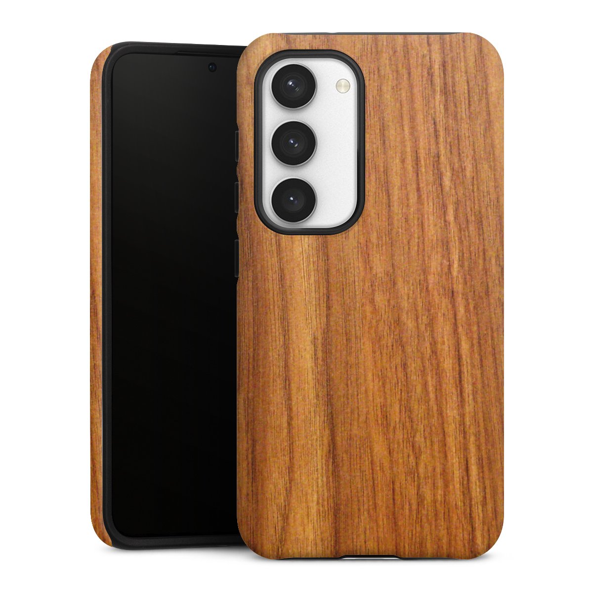 Galaxy S23 Handy Panzer Handyhülle robuste Outdoor Hülle Schutzhülle matt Wood Larch Wooden Look Tough Case