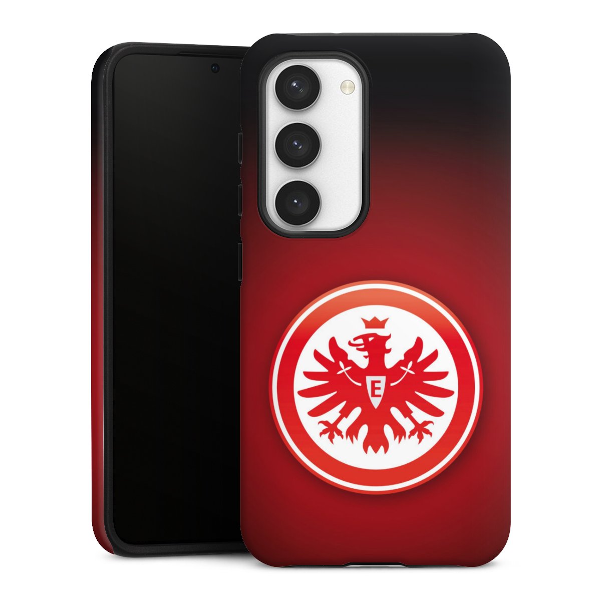 Galaxy S23 Handy Panzer Handyhülle robuste Outdoor Hülle Schutzhülle matt Eintracht Frankfurt Official Licensed Product Coat Of Arms Tough Case