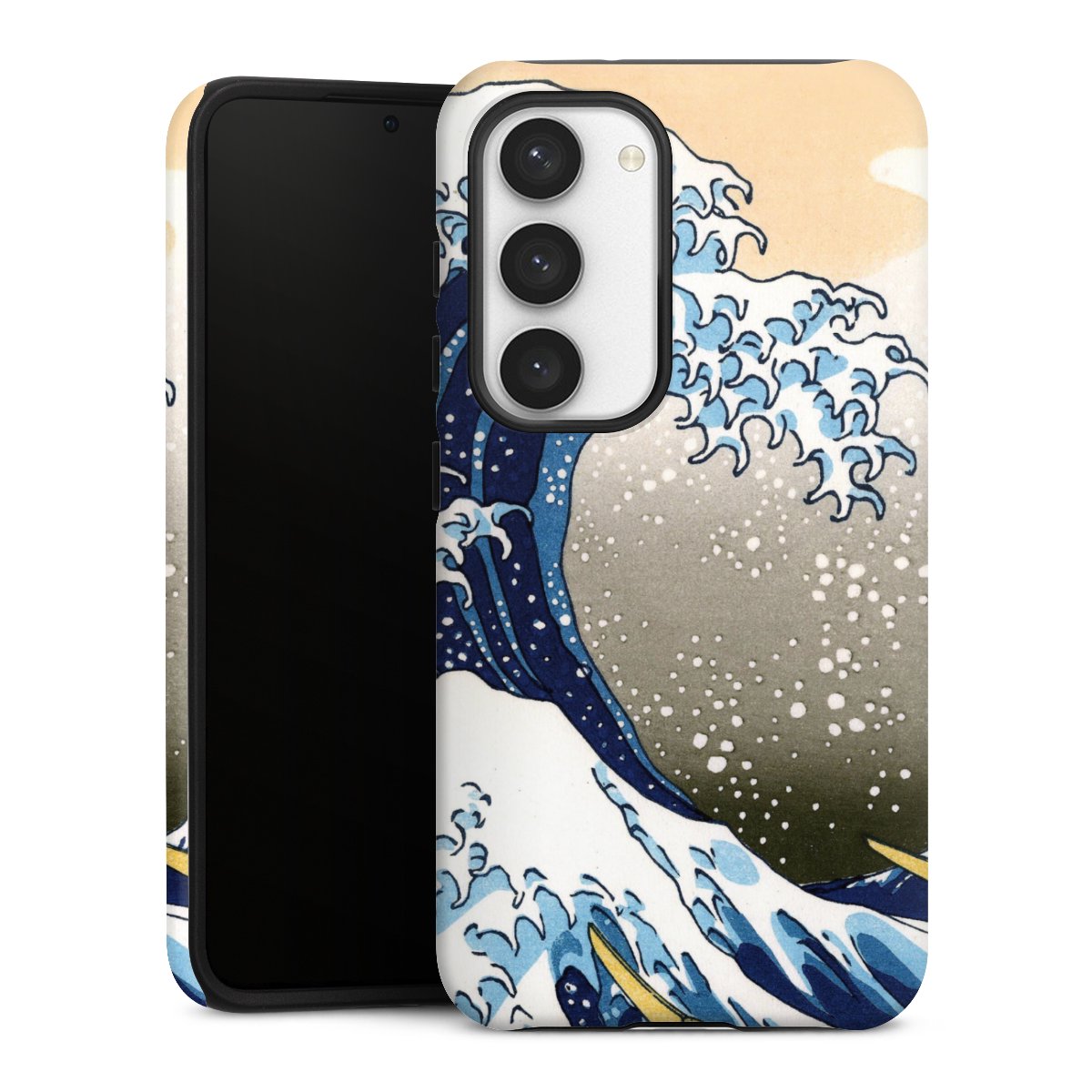 Galaxy S23 Handy Panzer Handyhülle robuste Outdoor Hülle Schutzhülle matt Kunst Katsushika Hokusai Die Große Welle Vor Kanagawa Tough Case