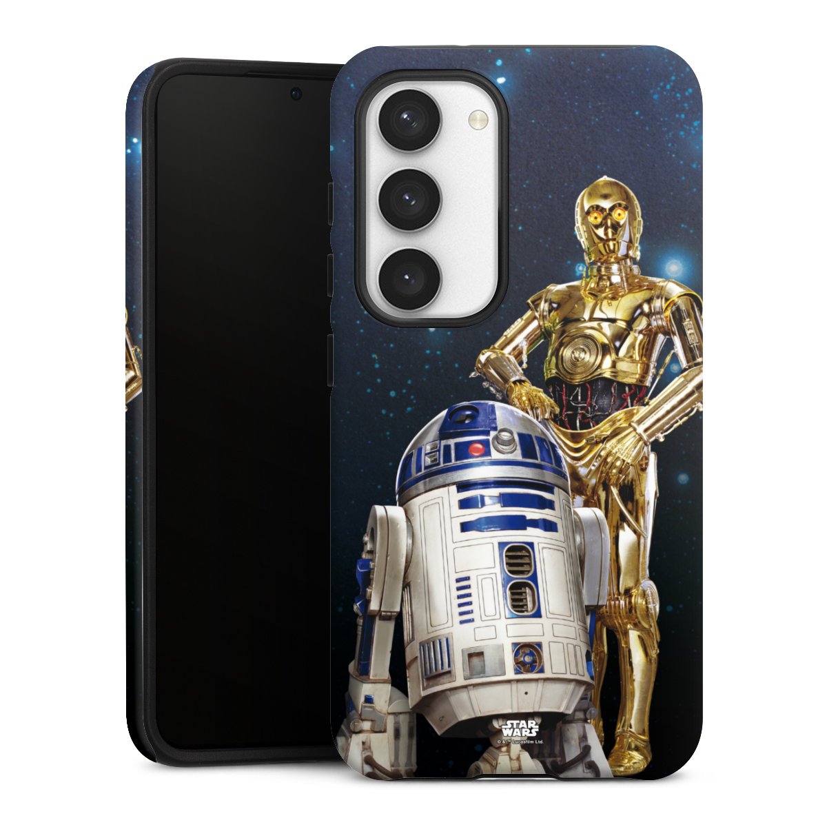 Galaxy S23 Handy Panzer Handyhülle robuste Outdoor Hülle Schutzhülle matt Weltall Star Wars R2d2 Tough Case