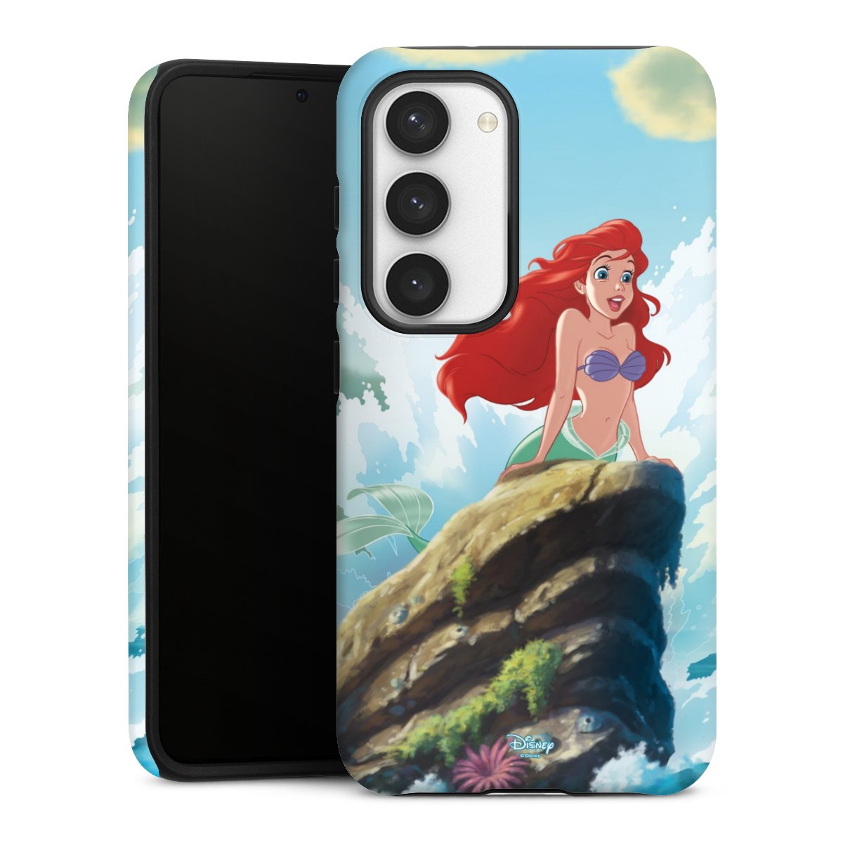 Galaxy S23 Handy Panzer Handyhülle robuste Outdoor Hülle Schutzhülle matt Mermaid Arielle Die Meerjungfrau Official Licensed Product Tough Case